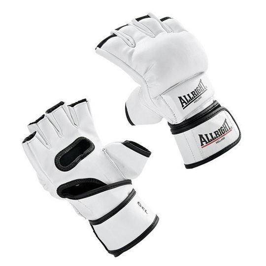 MMA Gloves Pro PU Leather Allright White Fight Gloves Boxing Gloves