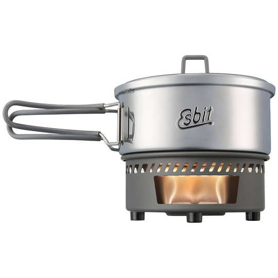 Esbit Solid Fuel Cookset Stainless Steel z garnkiem 1 l Camping Equipment Camp Kitchen Camping