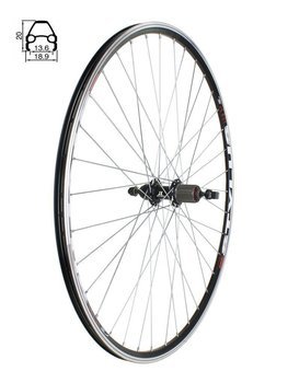 28'' Rear Wheel Road Bicycle Wheel Rodi Stylus, 8-9-10 speed Cassette, Black