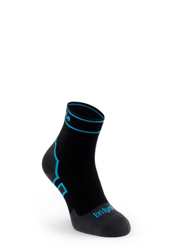 Bridgedale StormSock Mid Ankle waterproof socks - black/blue