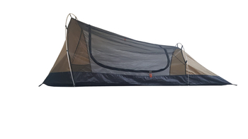 Bushmen Lodger Core Tent braun-Tunnelzelt mit Moskitonetz für Zwei Personen 250 cm extra lang