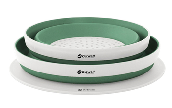 Outwell Collaps Bowl & Colander Set - shadow green
