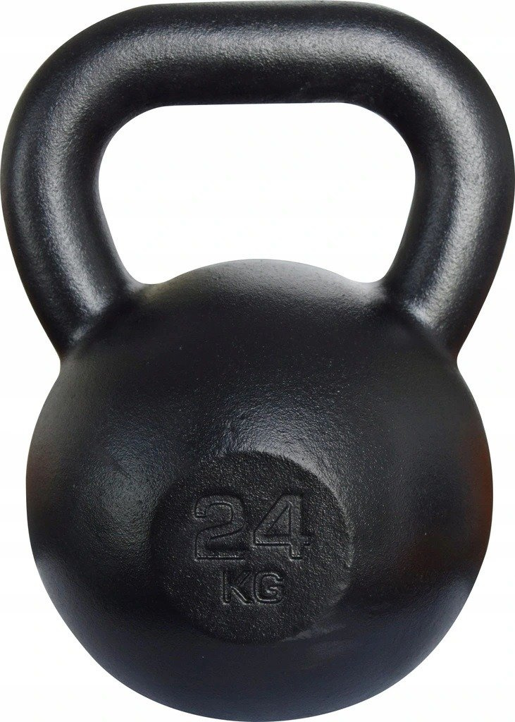 Kawmet Cast Iron Kettlebell 24 kg Black Gym Equipment Gym and Fitness