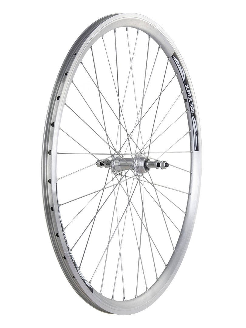 Rear Wheel 28" Rim Cone Hub Freewheel Ball Bearings SIlver Bike Parts
