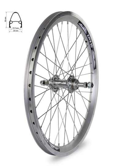 Aluminium Wheel 20" Silver Steel Hub