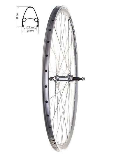 Aluminum  Rear Bicycle Wheel 28", rim cone, silver, Aluminum hub