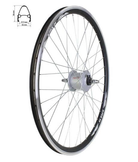 Bicycle Wheel 28" XMX Black Shimano Nabe mit Dynamo