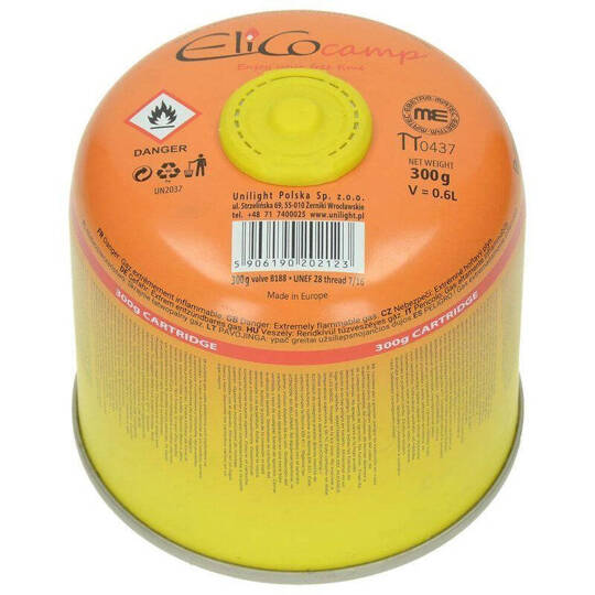 Cartridge, gas cylinder with ElicoCamp thread 300 g - Elico