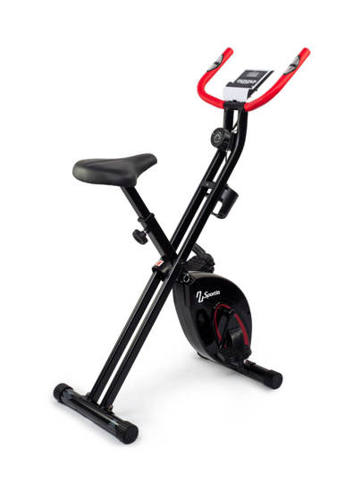 Foldable Exercise Bike Sportia NS-652-VK1  Black - Red Stationary Exercise Bike