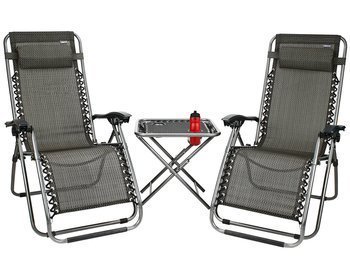2 Relax Stuhl Sessel Garten und Camping 5 Positionen und Tisch