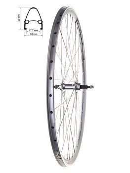 Aluminum  Rear Bicycle Wheel 28", rim cone, silver, Aluminum hub