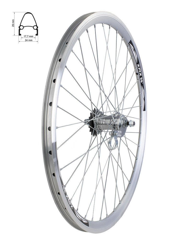 Aluminum Rear Bicycle Wheel 26", rim cone, coaster hub, Favorit Bike