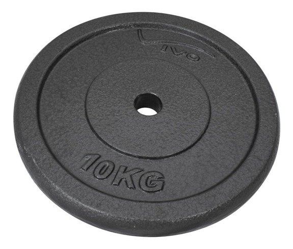 Hantelscheiben 10 kg Schwarz 29 mm Hole Gewichte Hanteln Gewichtsscheiben