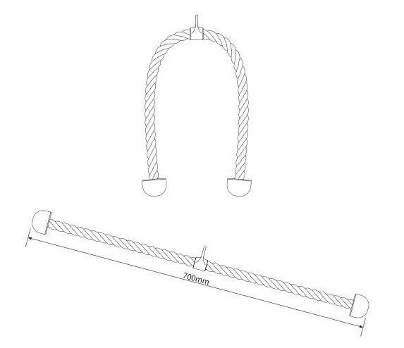 dual-handle cable attachment K-Sport U009 - 70cm