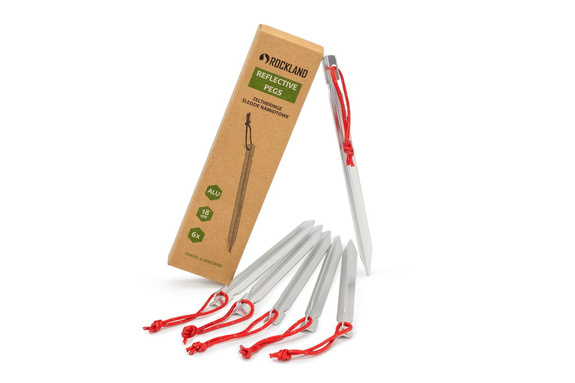 Zeltheringe mit reflektierenden Leinen ROCKLAND 6 Stk – Zeltheringe für Zelt