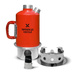 Aluminium-Kocher / Outdoor-Wasserkessel Survival Kettle – rot – Set