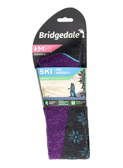 Bridgedale Ski Midweight+ Merino P - dk purple