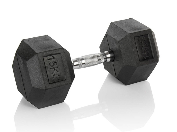 HEXHEAD HANTEL HEX 15 KG SCHWARZ HEXAGONAL DUMBBELL
