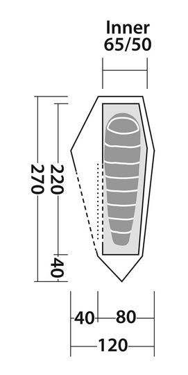 1 Personen Zelt Robens Arrow Head – blau – Tunnelzelt Campingzelt