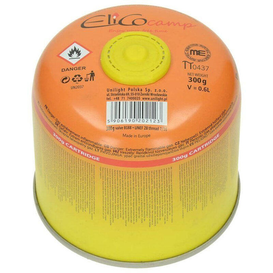 Cartridge, gas cylinder with ElicoCamp thread 300 g - Elico