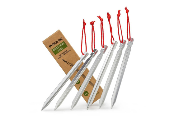 Zeltheringe mit reflektierenden Leinen ROCKLAND 6 Stk – Zeltheringe für Zelt