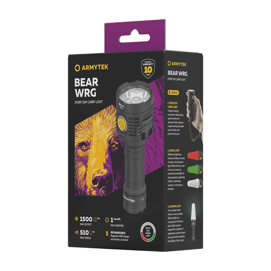 Armytek Flashlight Bear WRG Magnet USB 21700 Li-Ion Akku inklusive 5000 mAh