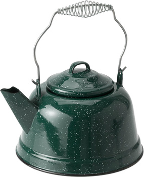 Emaille-Kessel GSI TEA KETTLE – Grün, 1,2 l Camping Kessel  Outdoor-Küche