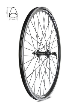 Vorderrad 26 Zoll XMX-Felgenkonus schwarz QR-Nabe Aluminium Schwarz