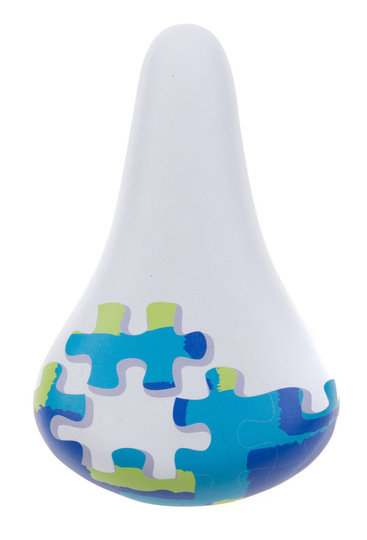 Children's saddle 16" Selle Mio LIRO SM-309-G white - blue pattern