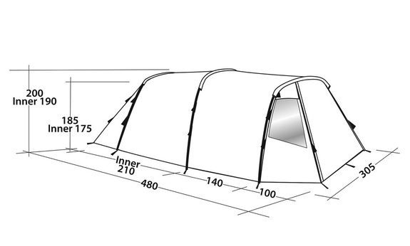 5 Personen Zelt Easy Camp Huntsville 500 – grün – Campingzelt Familienzelt