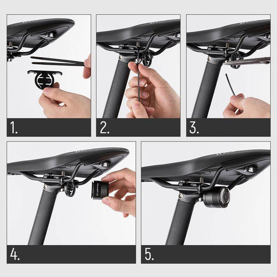 Rear LED bike light Wozinsky WRBLB2 - USB, red light