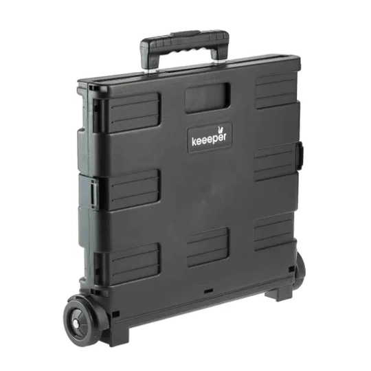 Keeeper Olli Foldable Shopping Trolley 65 Litre with 2 Wheels - Black