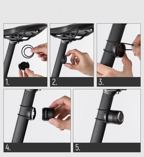 Rear LED bike light Wozinsky WRBLB2 - USB, red light