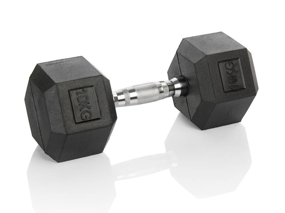 HEXHEAD DUMBBELL HEX 10 KG BLACK HEXAGONAL DUMBBELL