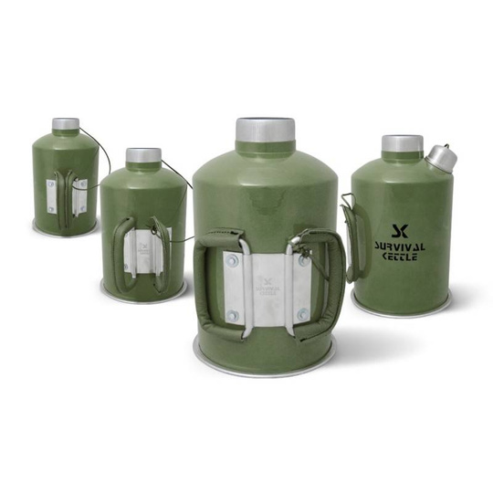 Survival Kettle Green aluminum travel kettle + steel stove
