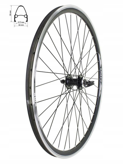 Vorderrad 27.5 Zoll Nabe SF-B07 QR schwarz für Scheibenbremse schwarze Speichen