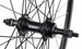 Rear wheel 27.5" black tapered rim, black aluminum hub, nut sealed bearings, black spokes