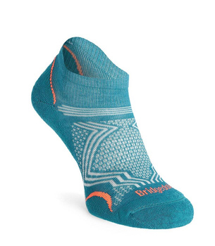 Womens Jogging Socks Bridgedale Hike UL T2 Coolmax Perfo Low - teal