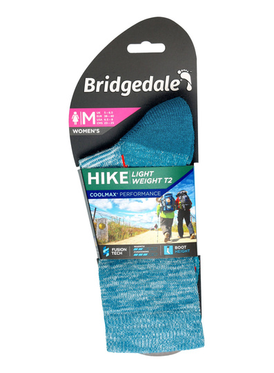 Trekkingsocken Bridgedale Hike Lt T2 Coolmax P Boot - teal - Outdoor Socken