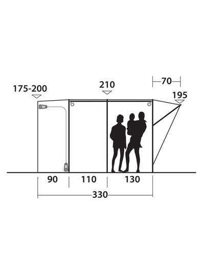 Vorzelte für Camper Outwell Waystone 240 – schwarz/grau Anbauzelt für Wohnmobil