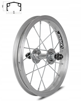 Aluminum XMX 12" front wheel - with steel hub