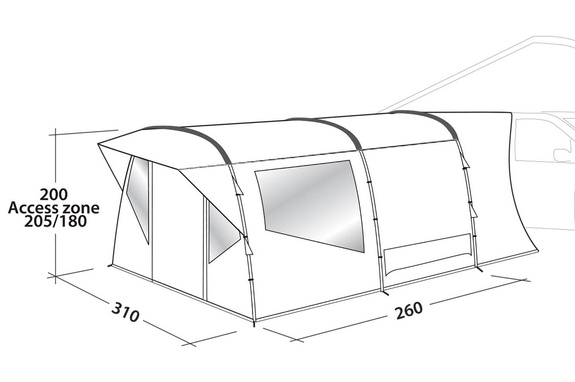 Caravan Tent Easy Camp Wimberly - grey/dark green
