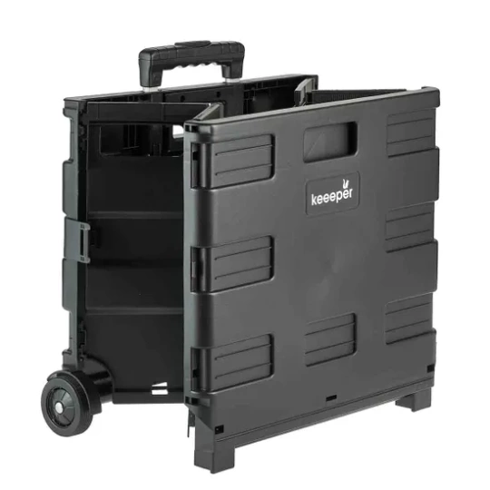 Keeeper Olli Foldable Shopping Trolley 65 Litre with 2 Wheels - Black