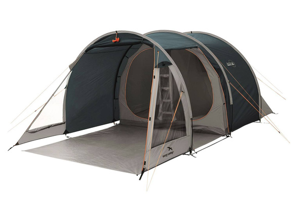Easy Camp 4 Personen Zelt Tunnelzelt Galaxy 400 dunkelblau/grau Campingzelt
