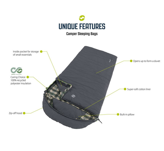 Sleeping Bag Outwell Camper Lux (200 cm) R - blue