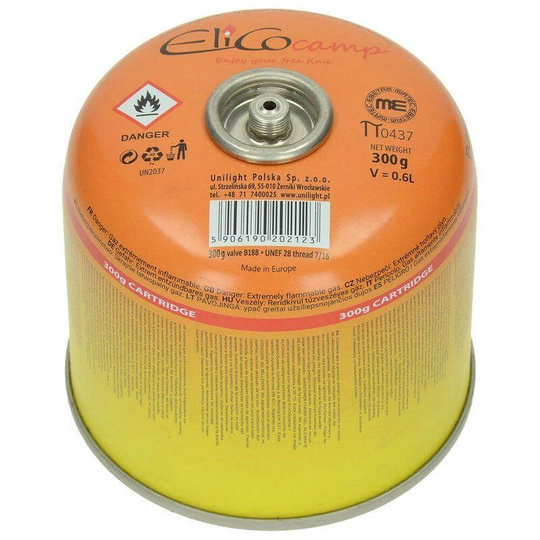 Cartridge, gas cylinder with ElicoCamp thread 300 g - Elico