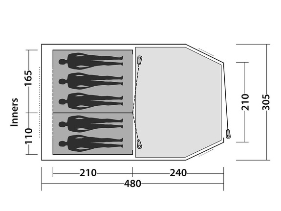 5 Personen Zelt Easy Camp Huntsville 500 – grün – Campingzelt Familienzelt