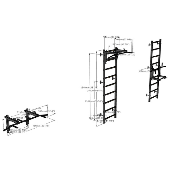 BenchK 711B WALL BAR HOME GYM SWEDISH LADDER METAL LADDER