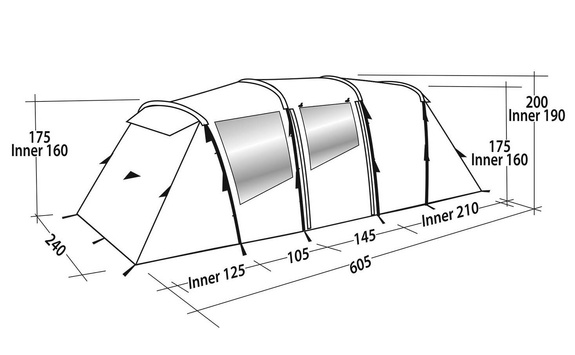 Familly Tent Easy Camp Huntsville Twin 600 - rustic green