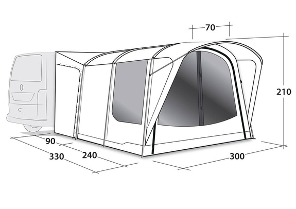 Vorzelte für Camper Outwell Waystone 240 – schwarz/grau Anbauzelt für Wohnmobil